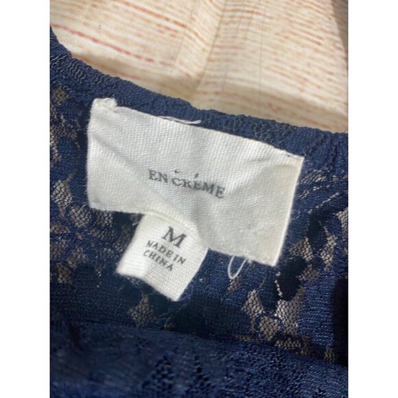 En Creme Women's Blue Sheer Lace Unlined Bohemian Maxi Dress - Medium - Picture 9 of 11